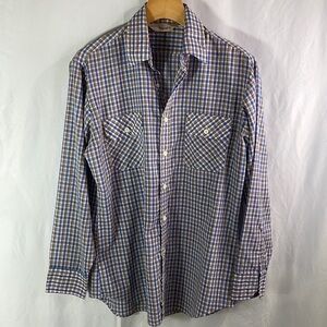 Kingsport blue plaid, long sleeve casual shirt
